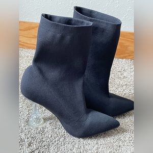 Azalea Wang Knit Bootie with Gem Heel